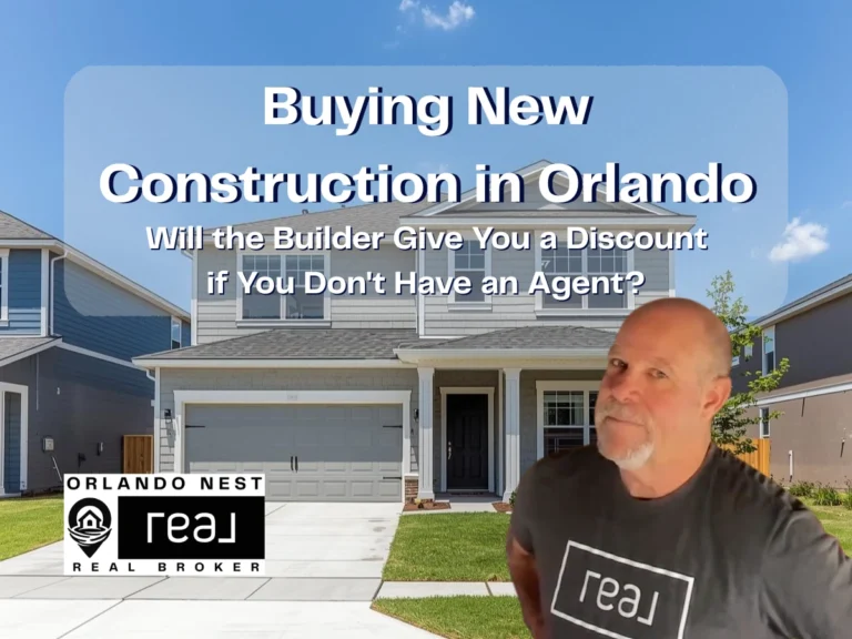 Modern new construction single-family home in an Orlando, Florida residential development featuring a paved driveway and professional landscaping.