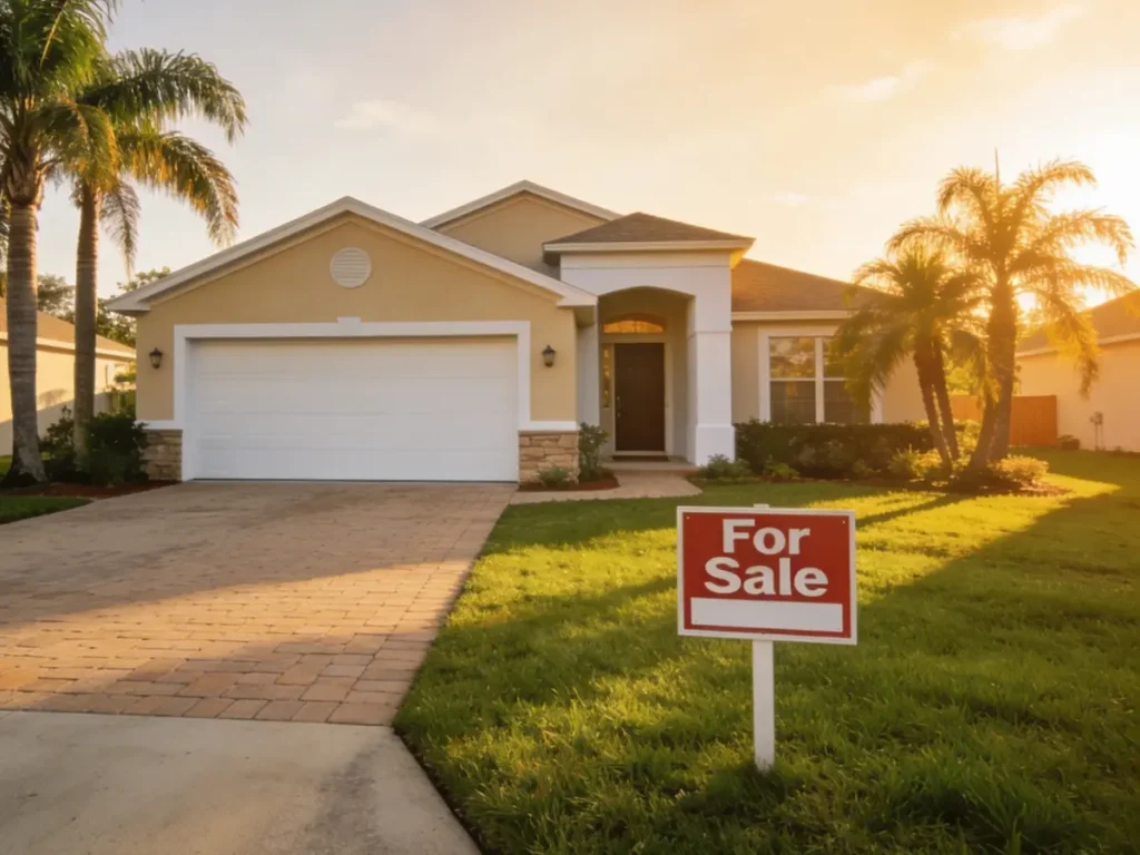 Florida home with for sale sign during negotiation phase